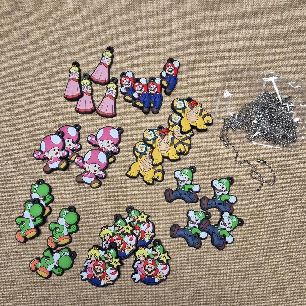 Mario Birthday Party Favors 28PCS ▪ BONUS: 52pcs Valentine's Day Cards Keychains